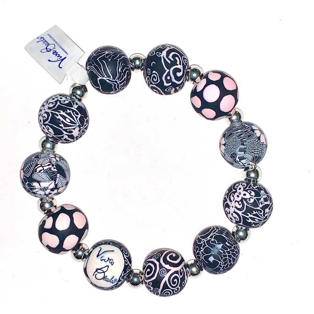 Chunky Handmade Silver Ball Stretch Bracelet NWT